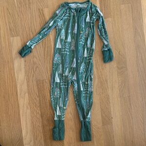 Baby Bamboo Pajamas 12–18M Little Sleepies Green Pine Tree Zip Onesie